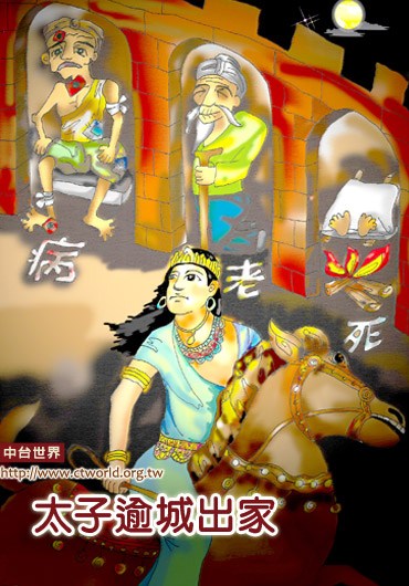 太子出城游历，照见世间老病死